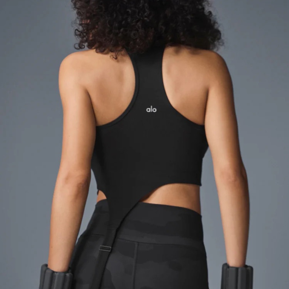 ALO Yoga Alosoft Ribbed Revelation Tank Crop Top - Picture 2 of 6